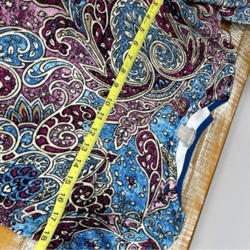 Chico’s Women Scroll Print Sweater Top Size O or S - Picture 8 of 11